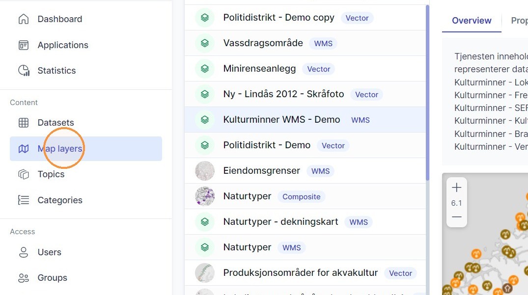 Steg 1: Klikk "Map layers".
