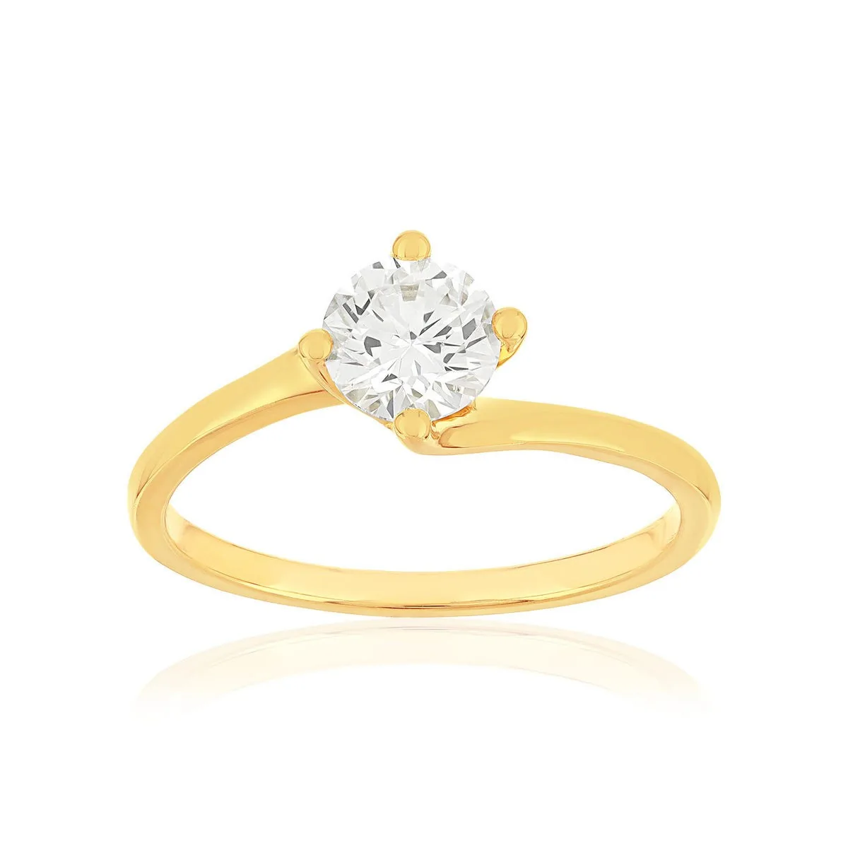 Solitaire en or jaune 750