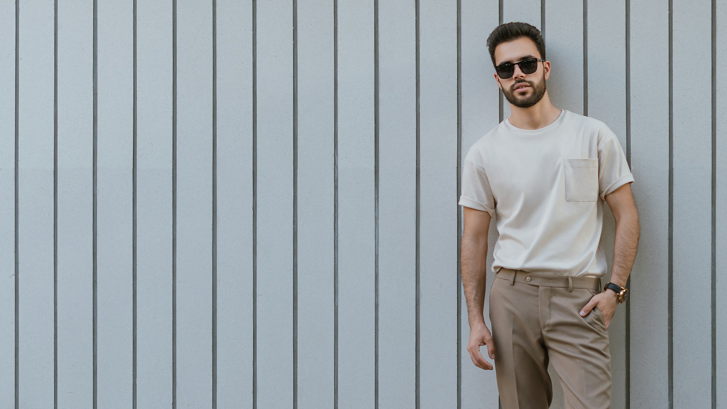 man in white plain shirt - Preppy Definition