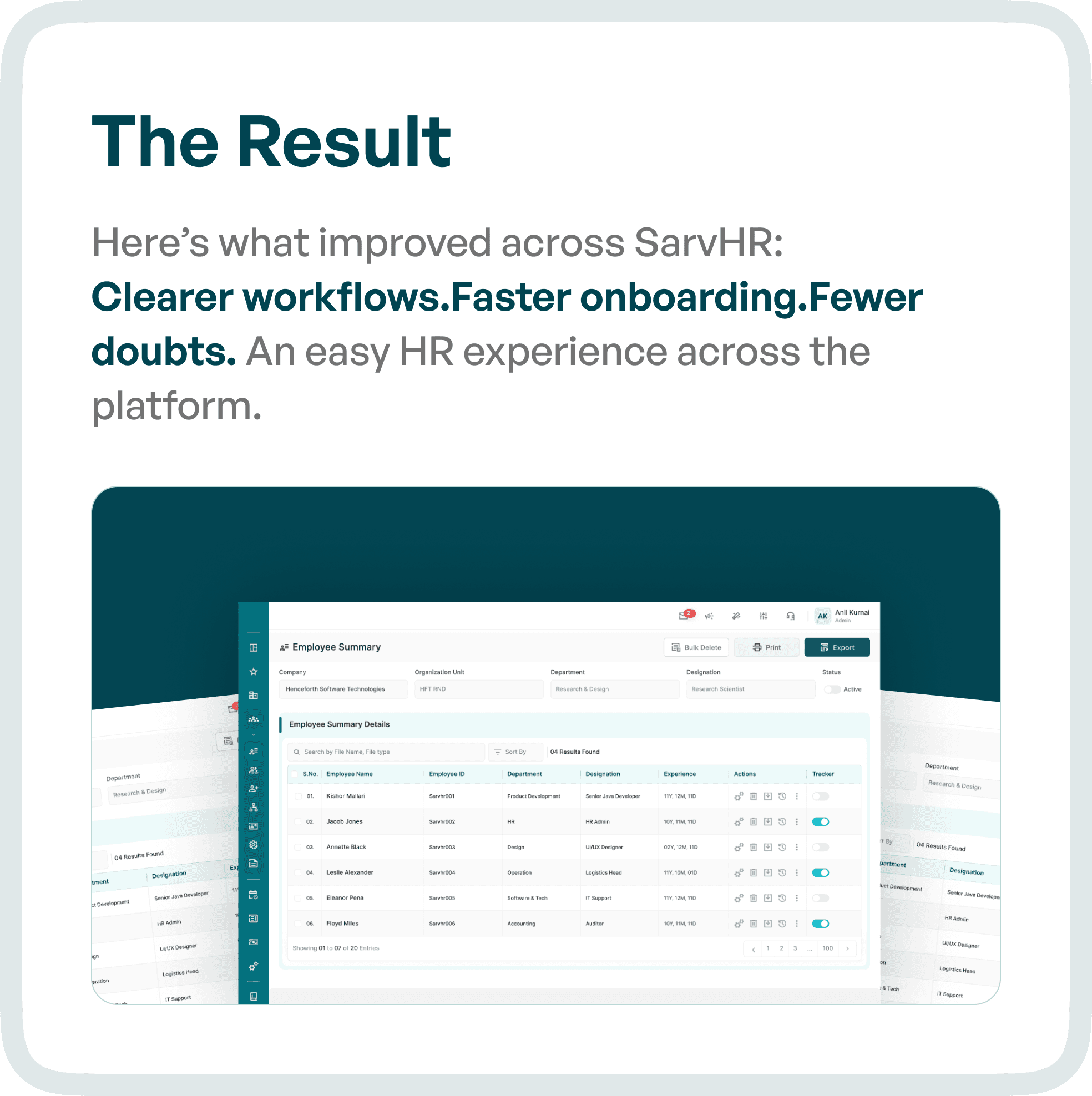 The Result more brief