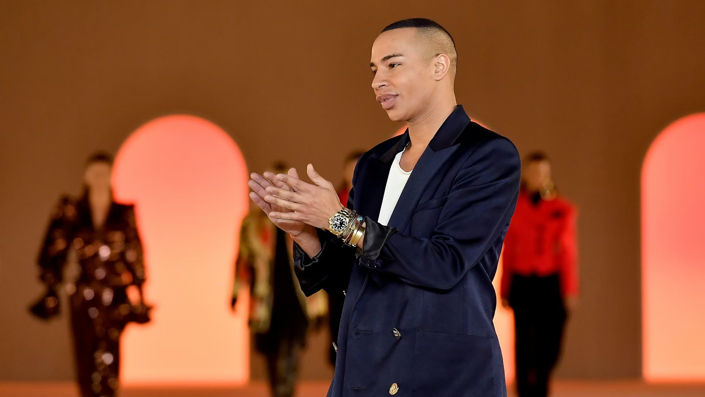 Olivier Rousteing brought out a classic to end the Balmain show