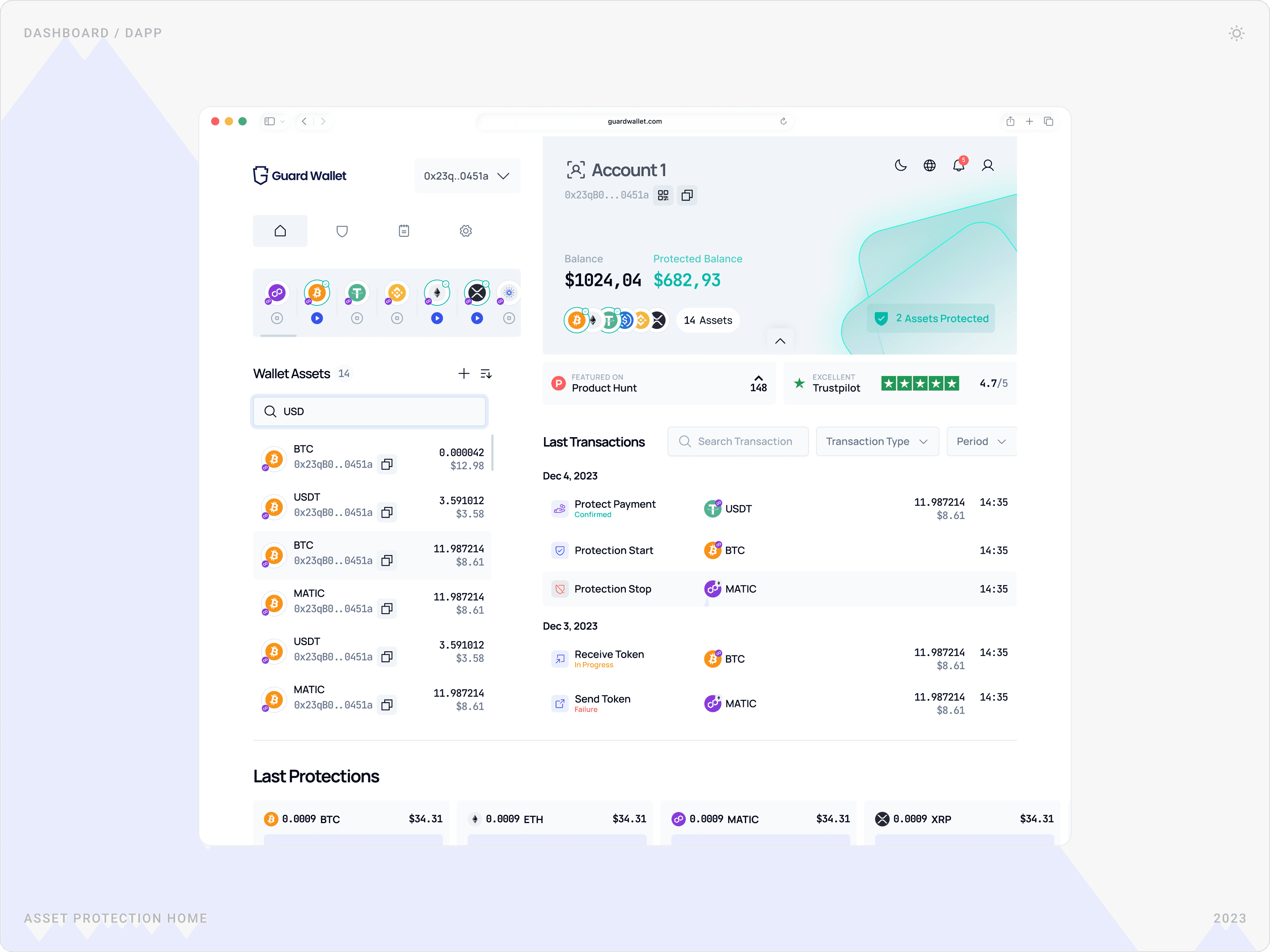 Professional Asset Protection Dashboard Design