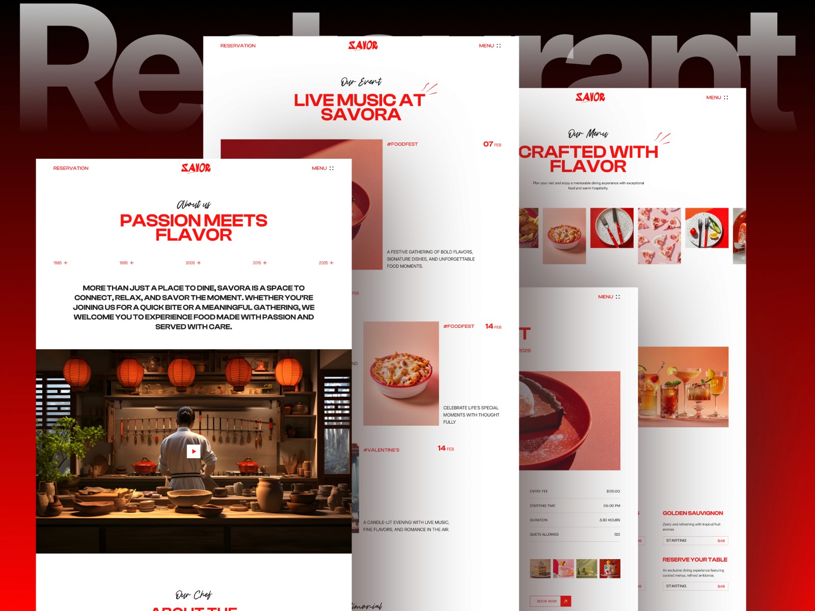 Savaro — 现代专业餐饮品牌网站设计灵感