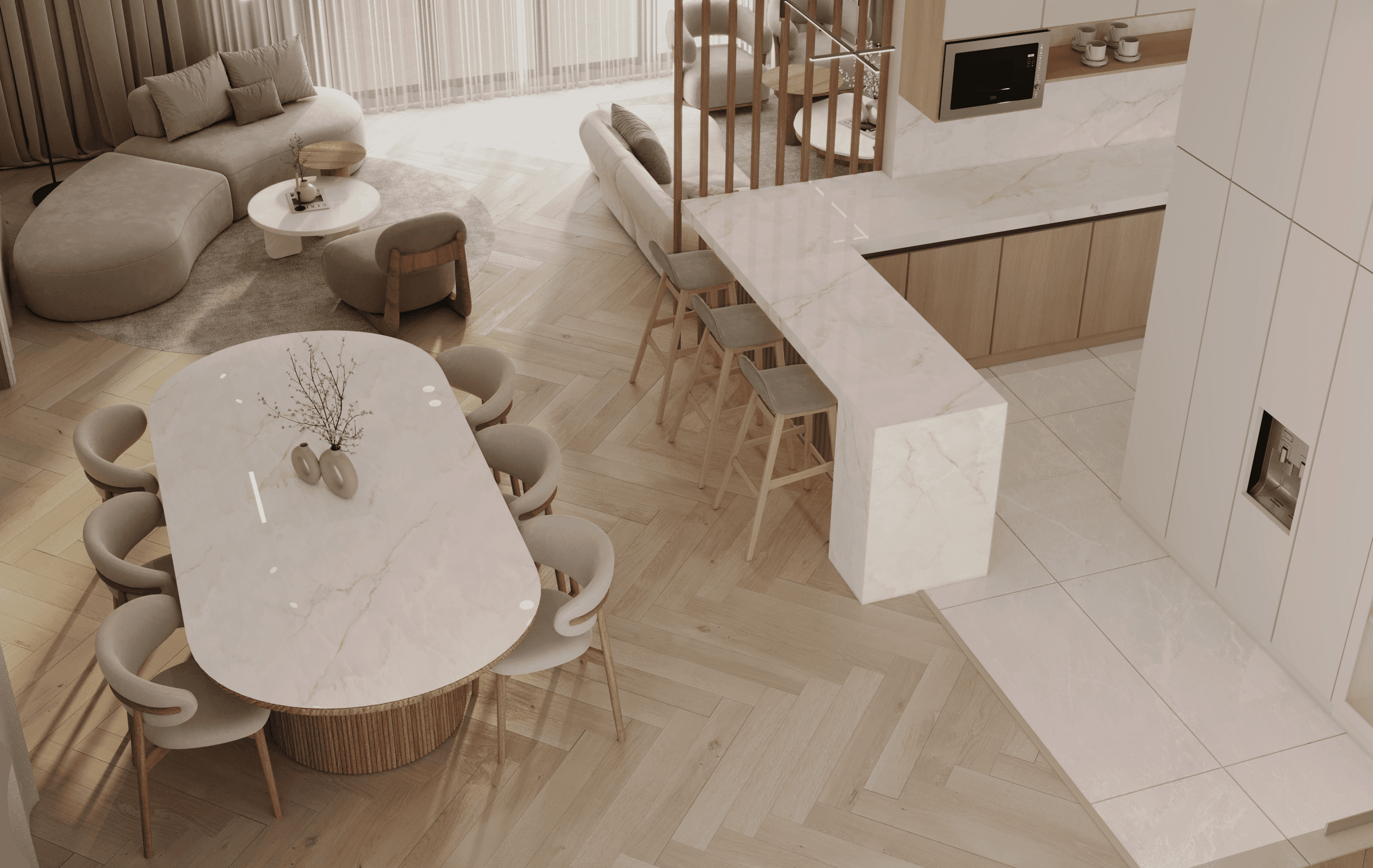 Project showcase image featuring a modern, refined interior.