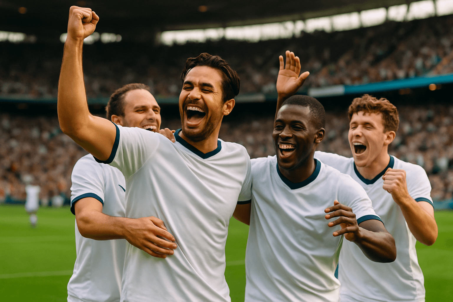 Players celebrating a goal