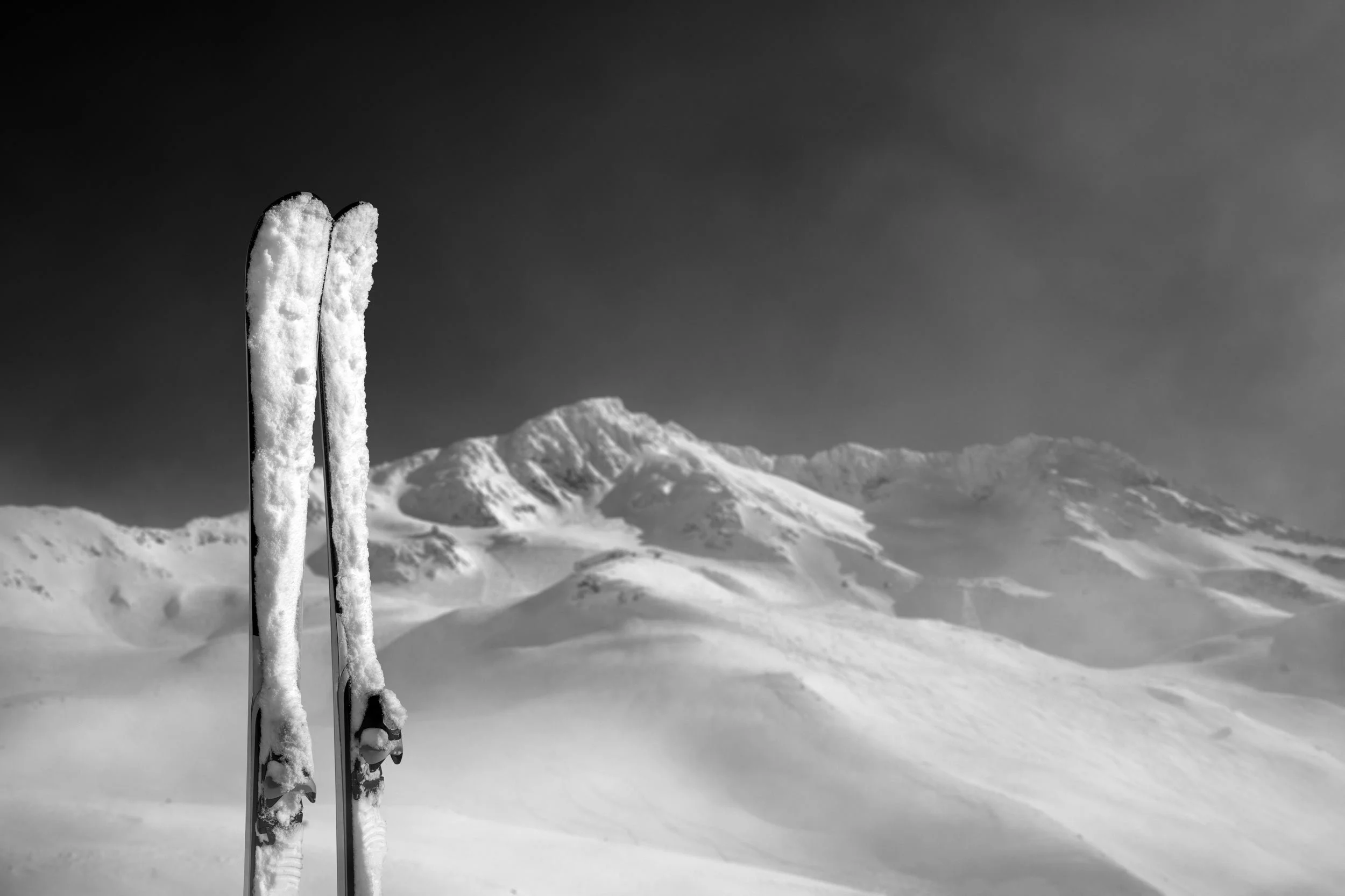Skis in the mountains of Chambéry