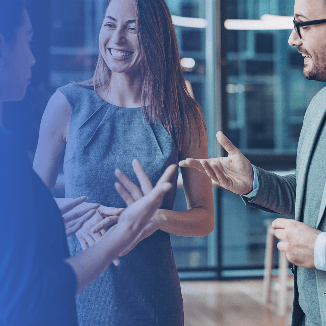 Coworkers discuss operations