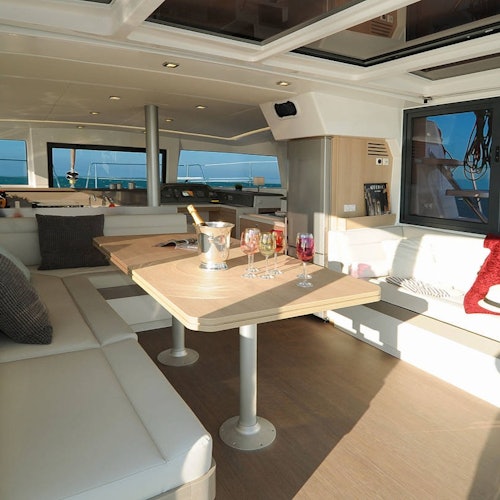 inside catamaran