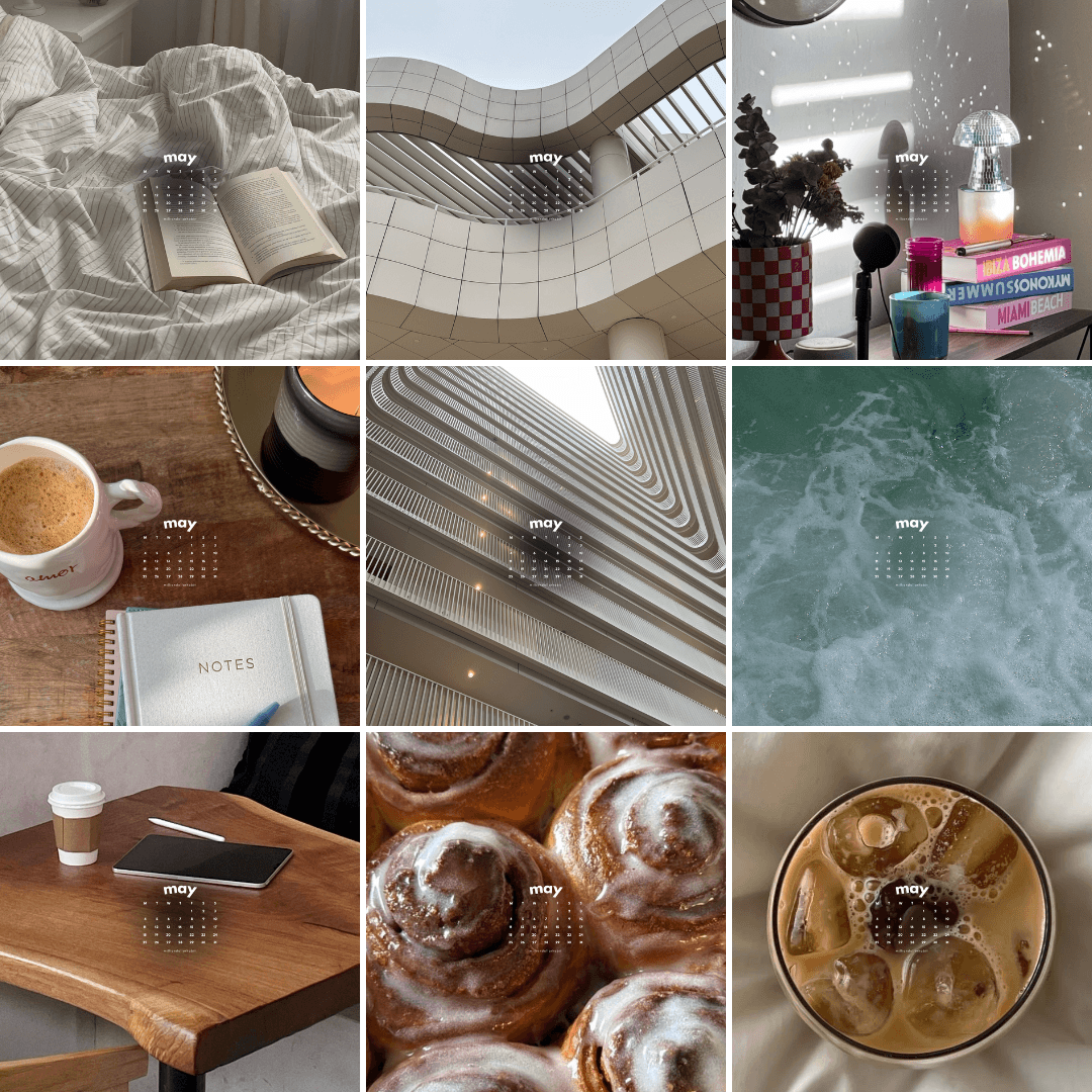 December 2025 wallpapers on laptop and phone, minimal calendar layout