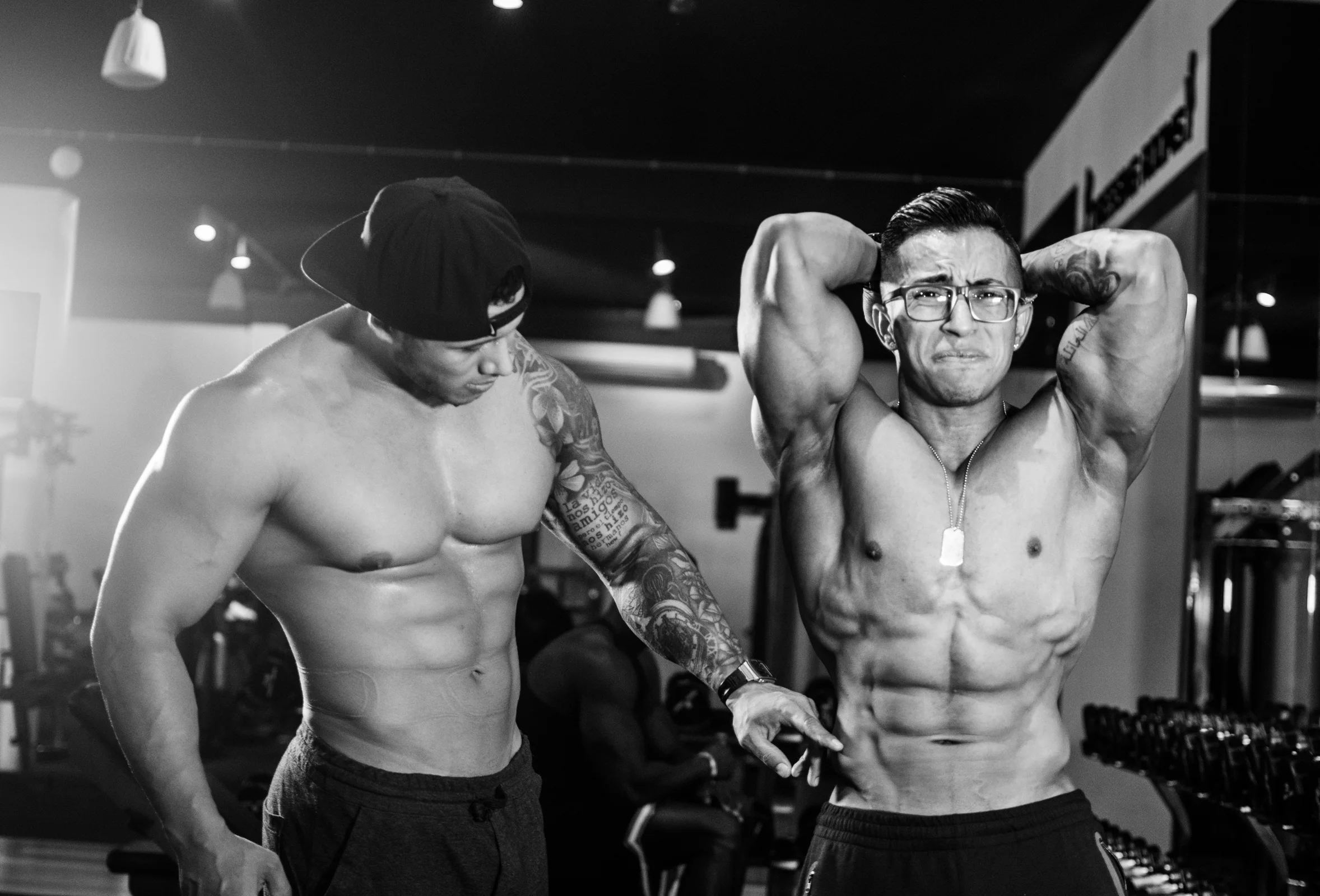 a man and woman exercising