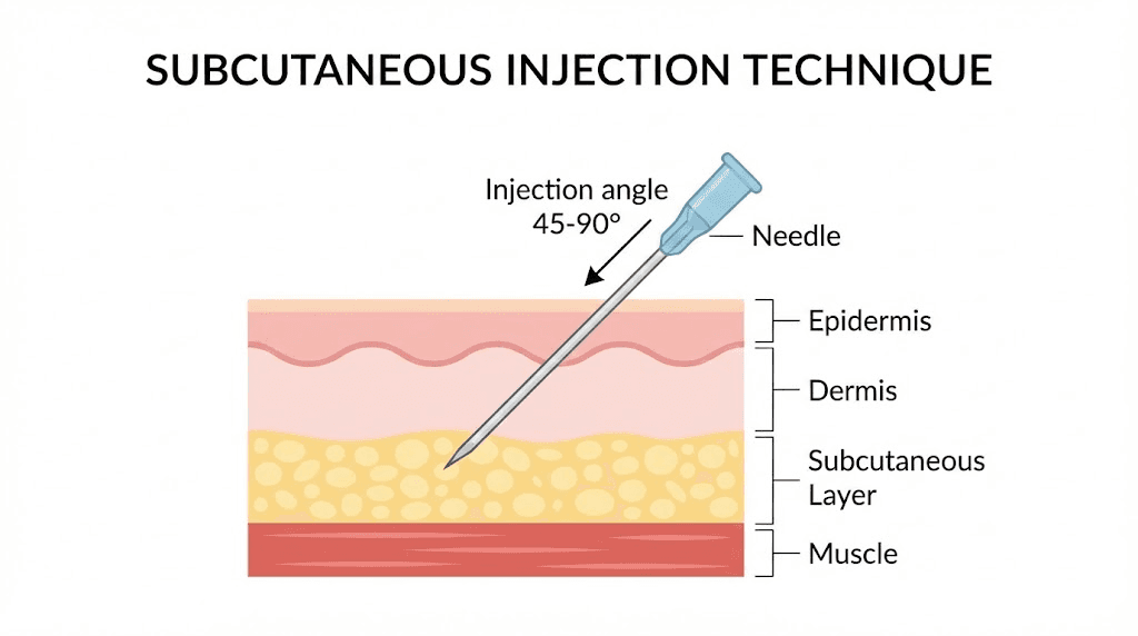 How to inject tirzepatide subcutaneously with proper needle angle