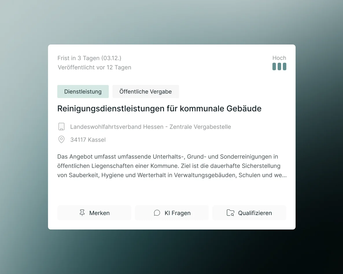 Ausschreibungsbeispiel: Reinigungsdienstleistungen für kommunale Gebäude