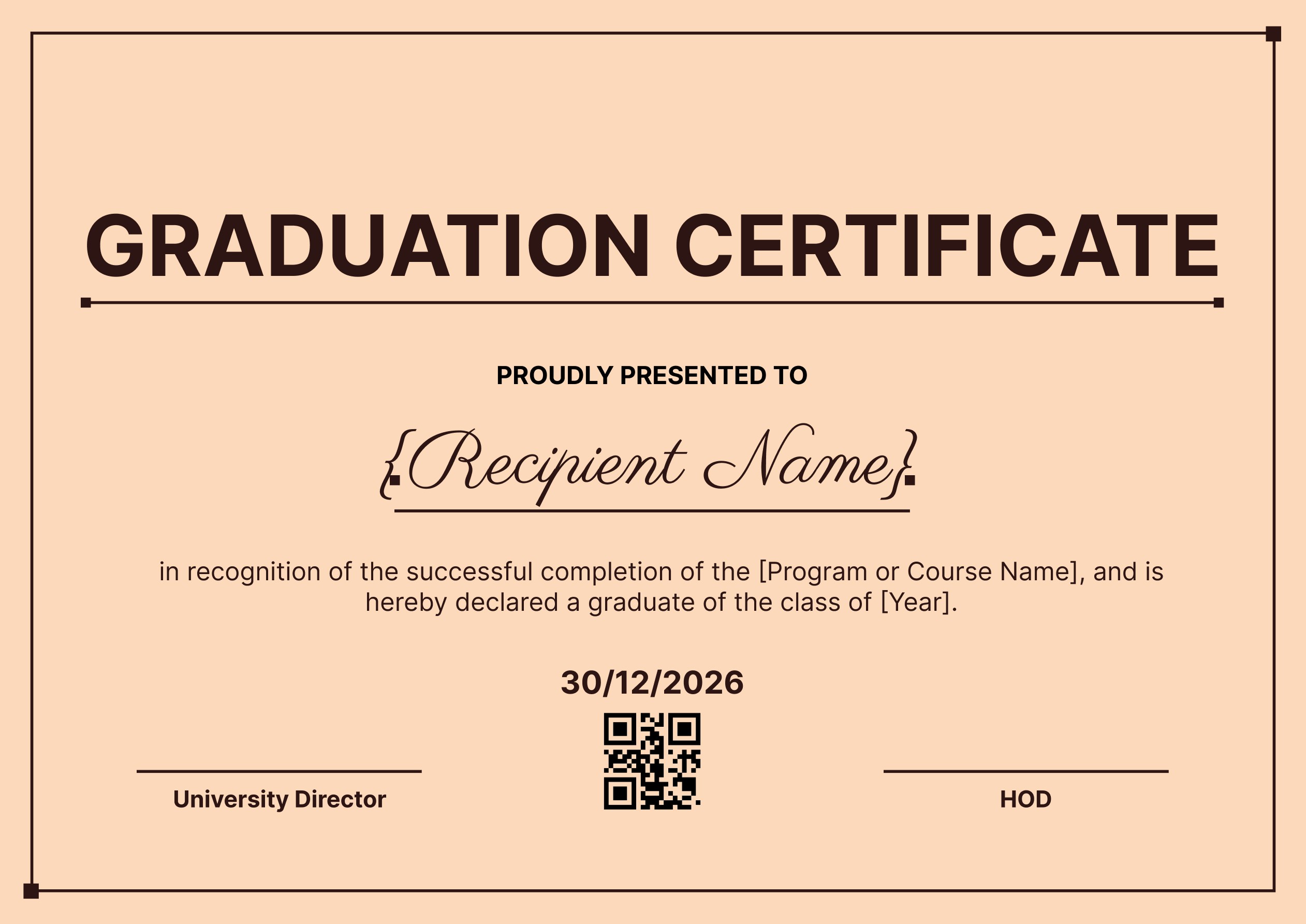 Wauld - Simple and professional graduation certificate template