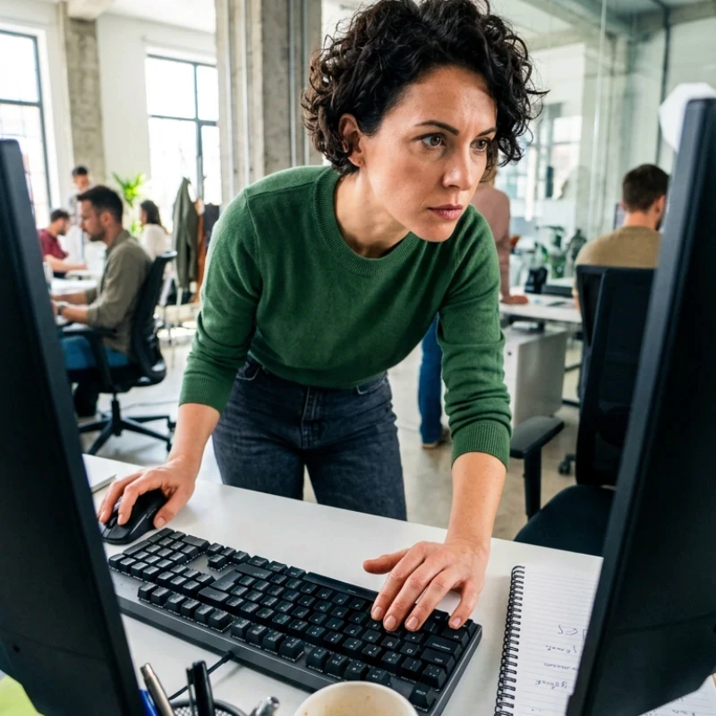 Équipe de managers et collaborateurs en agence à Paris, échangeant autour d'un plan d'action structuré et de documents de synthèse dans un espace de travail collaboratif, illustrant notre expertise en Stratégie de comm 360° pour donner une direction claire.