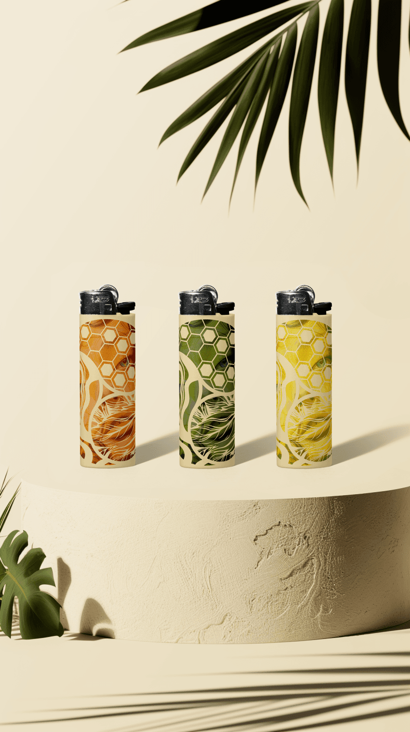 Graphic design on lighters