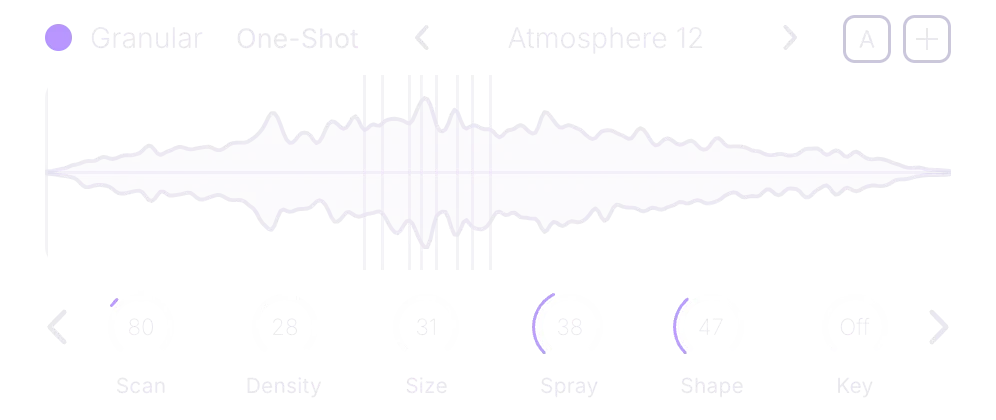 Granular engine: Atmosphere 12, a grain cloud around the position with spray