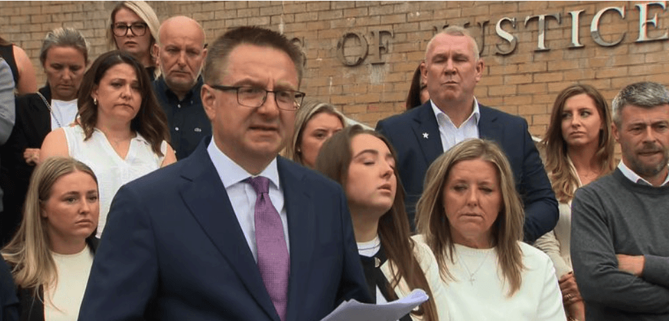 Mark Nowak, Henry's father making a statement outside court