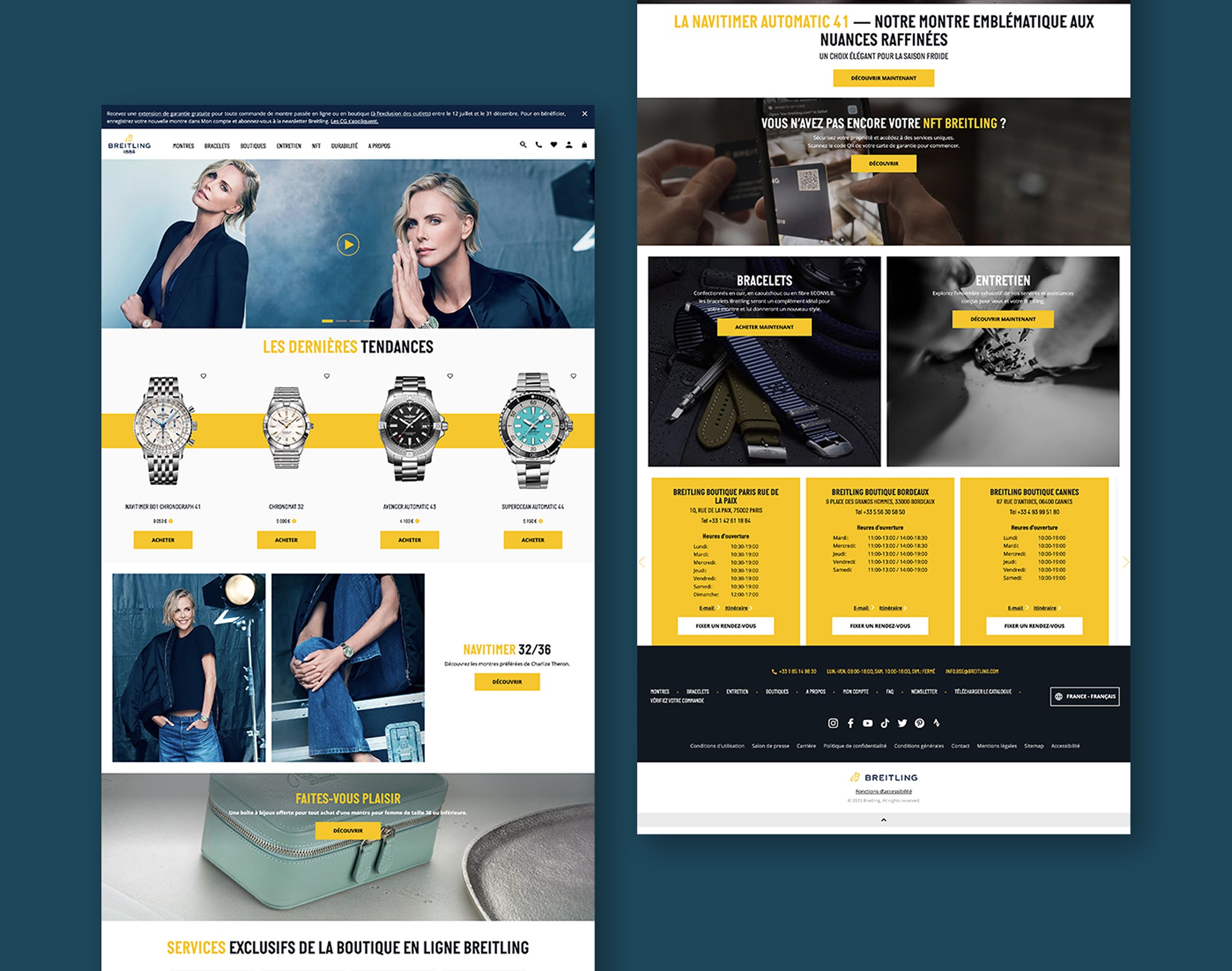 2 pages e commerce ux ui Breitling Product Design