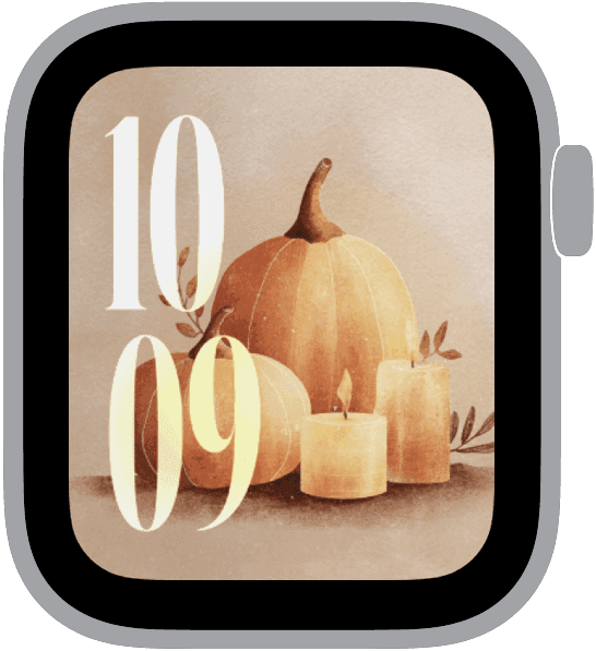 a selection from the pumpkin haze watch face collection
