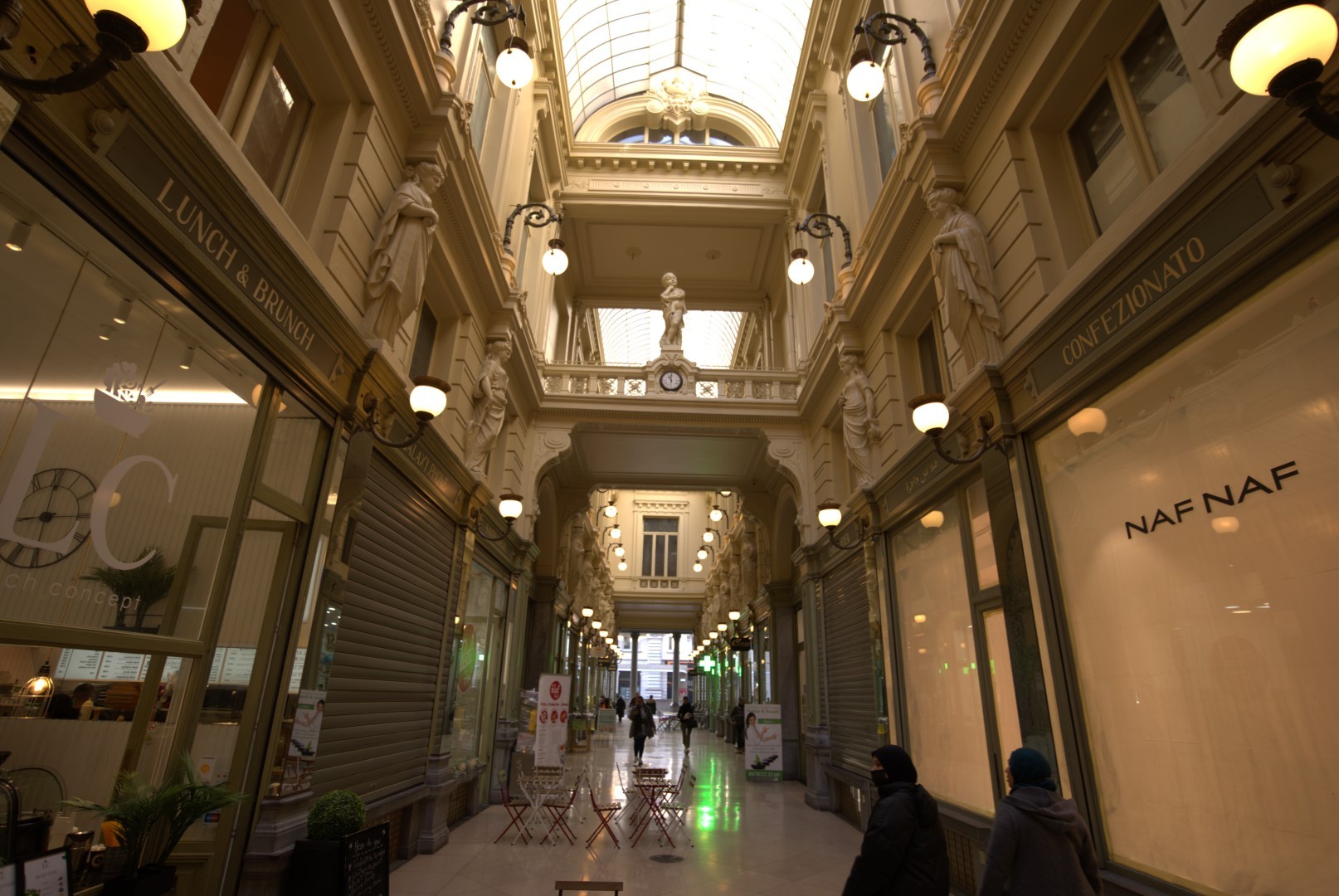 Interior of a gallery of Passage du nord in Brussels