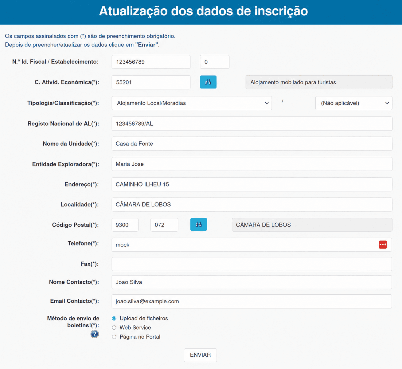 SIBA complete register form