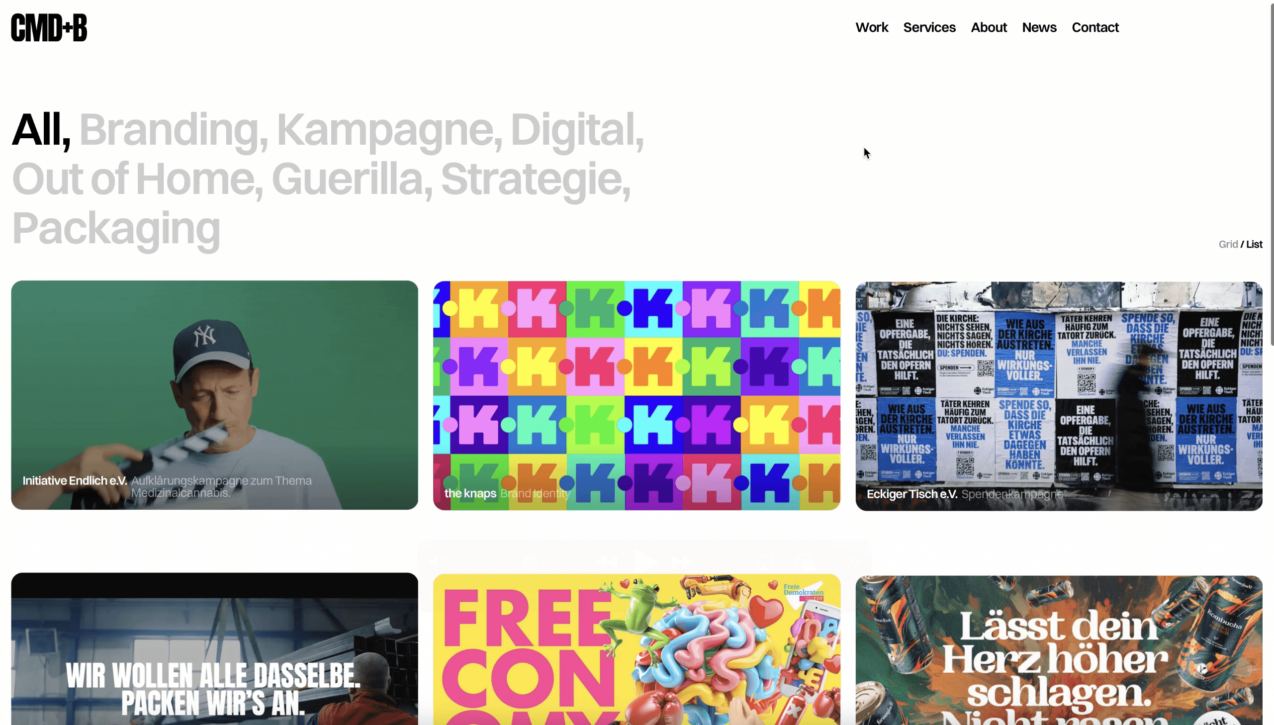 CMD+B website homepage built with Framer