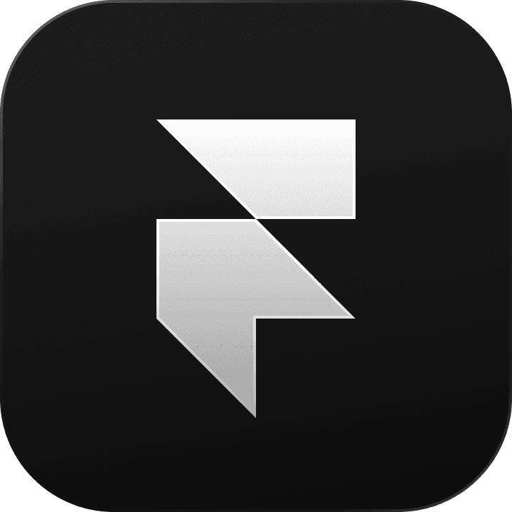 Abstract white "F" logo on a black background.