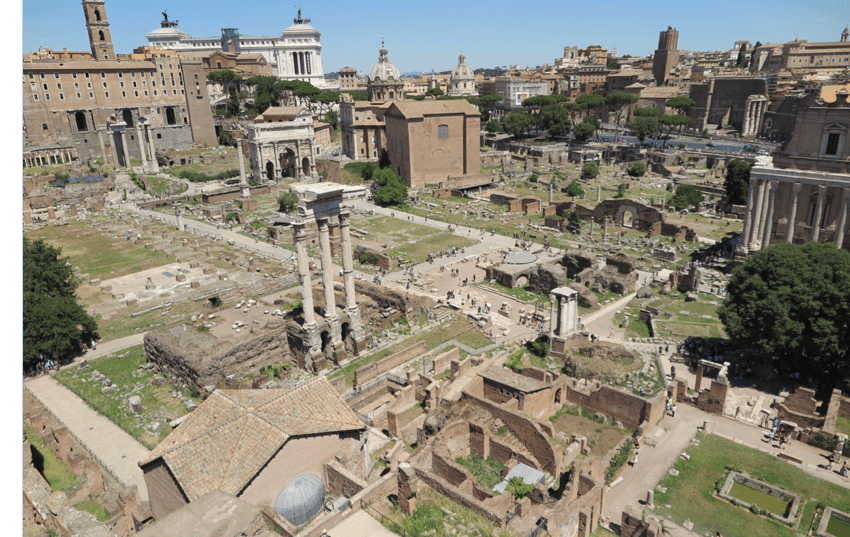 landscape of the ruins in rome