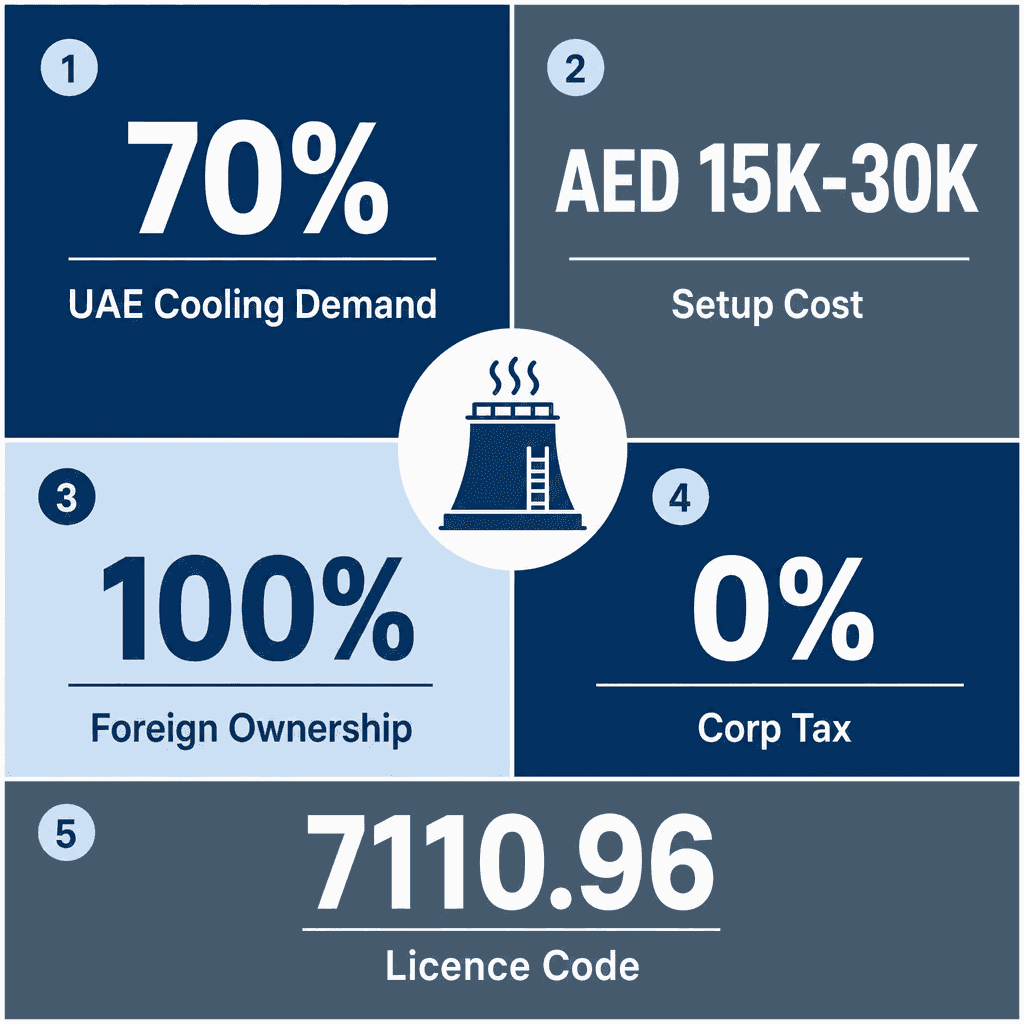 Infographic: District Cooling Plants Engineering Business License in Dubai