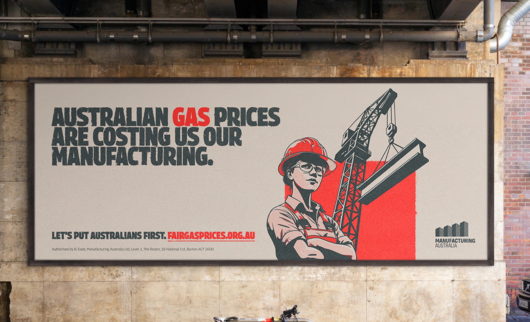 Large outdoor billboard amid trees, showing a purple-to-peach gradient background with the white text “Your mental health, simplified.” and a small purple gradient pill-shaped logo above the word “Circular.”