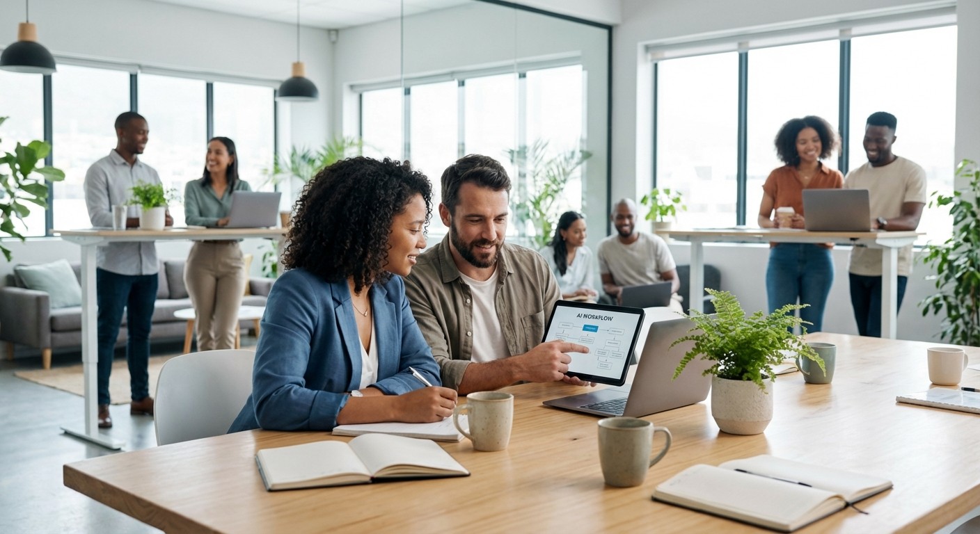 Modern professional woman working in a modern cafe on a laptop. 