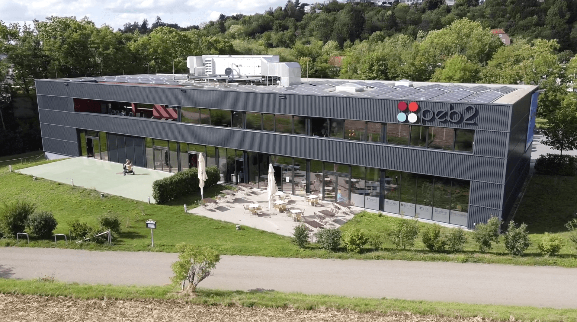 fitnesstudios from above catptured with drone