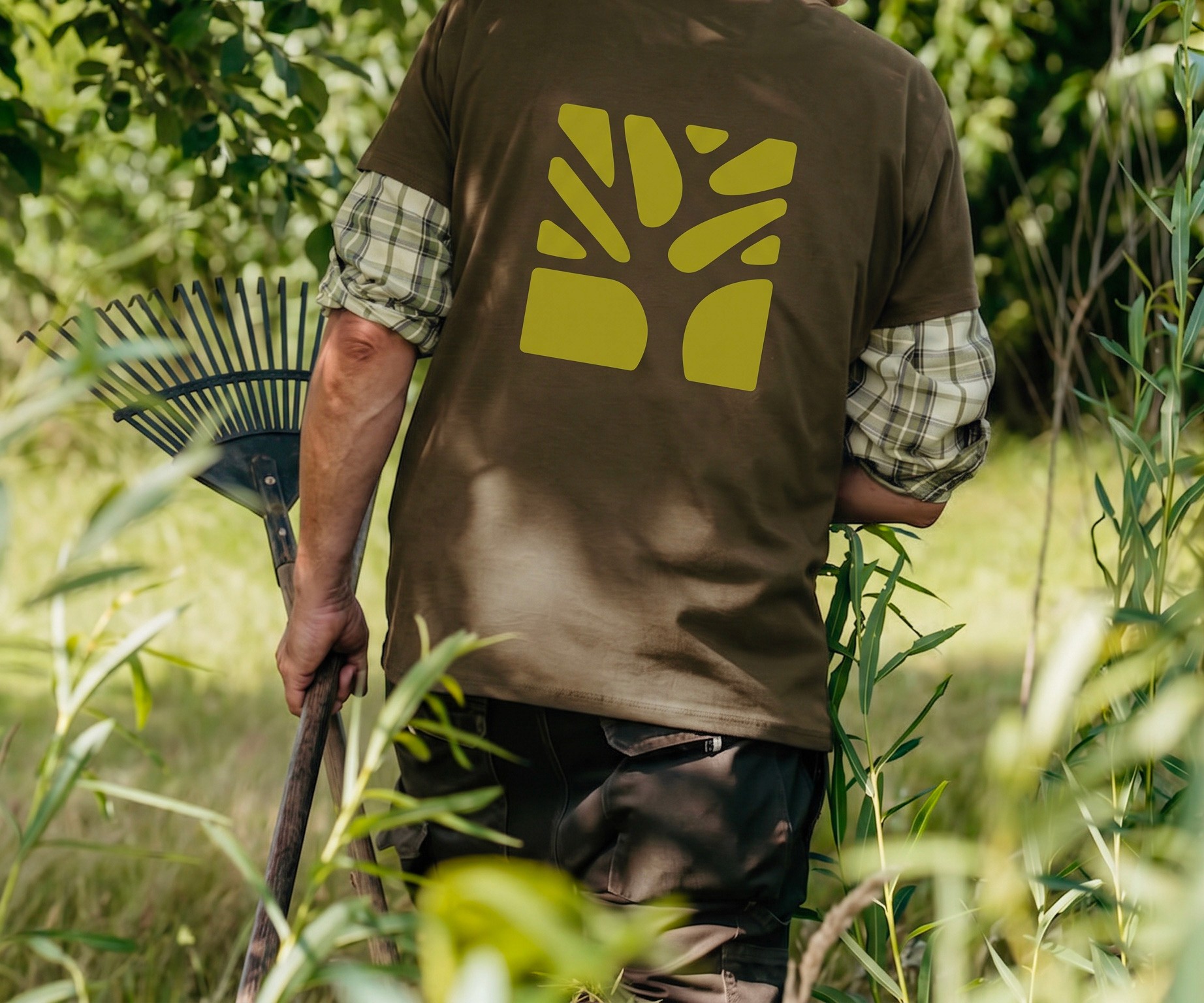 Image representing a person working on a garden