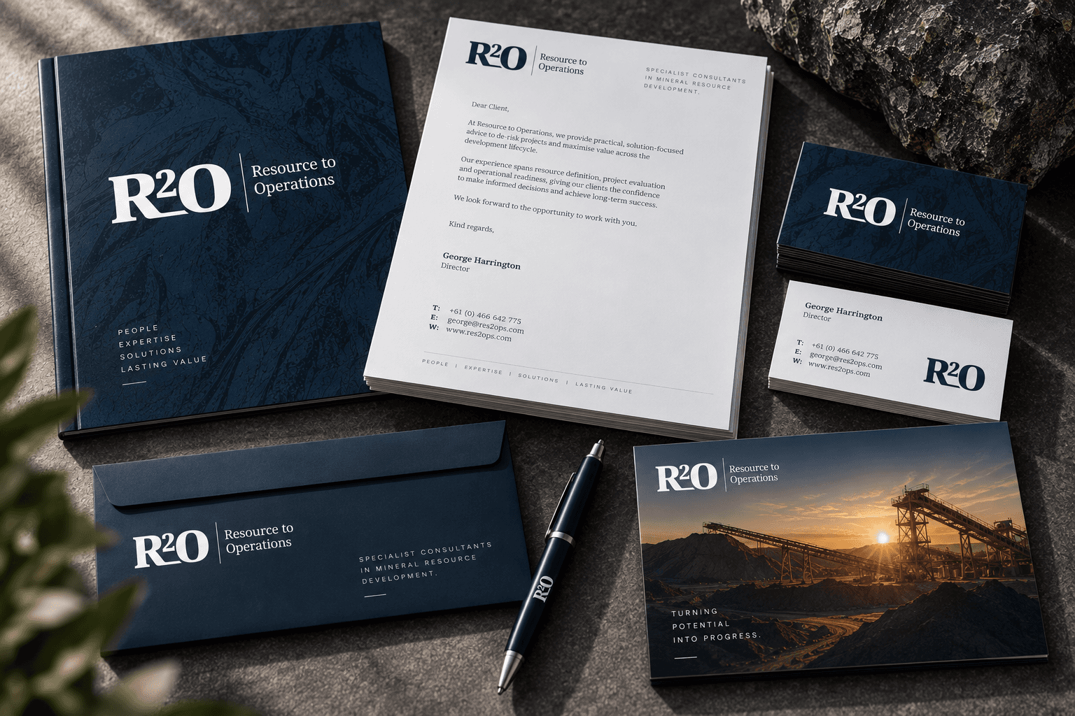 r2o stationary visual design