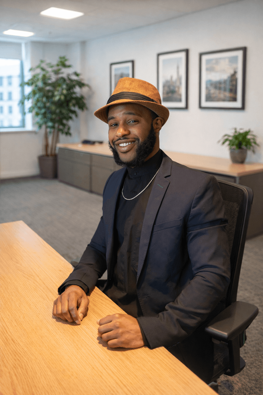 person sitting in a chair in front of a man