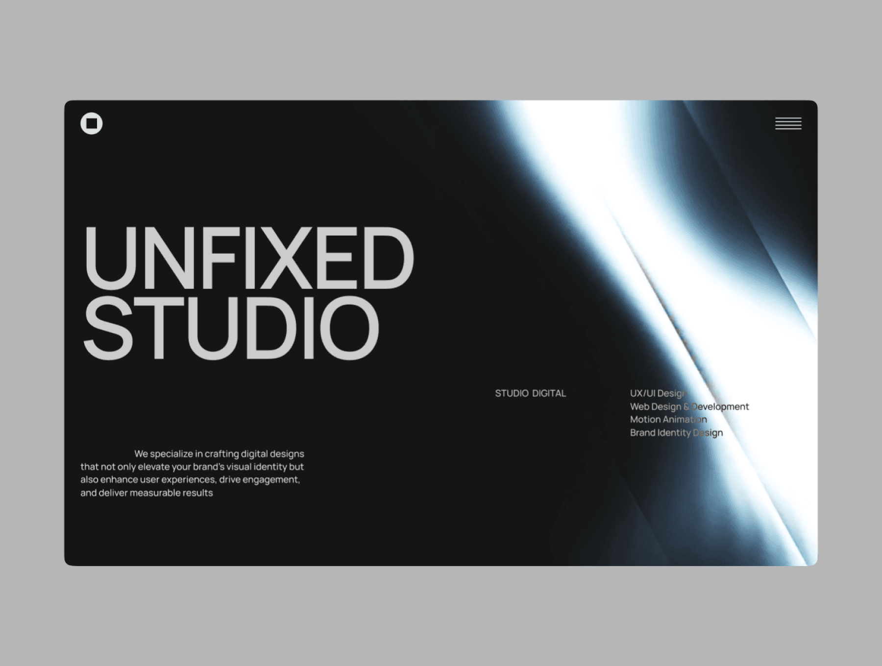 Unfixed studio framer website