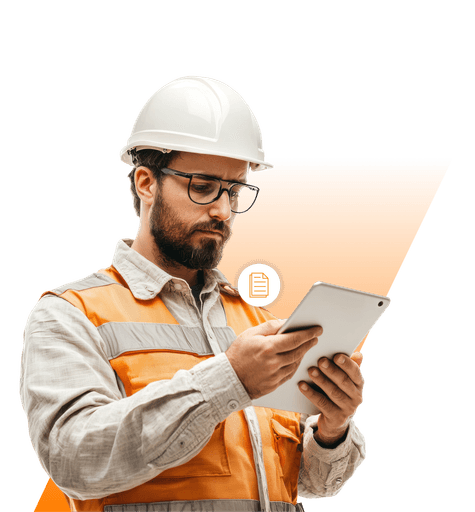 Homem de boné utilizando um tablet