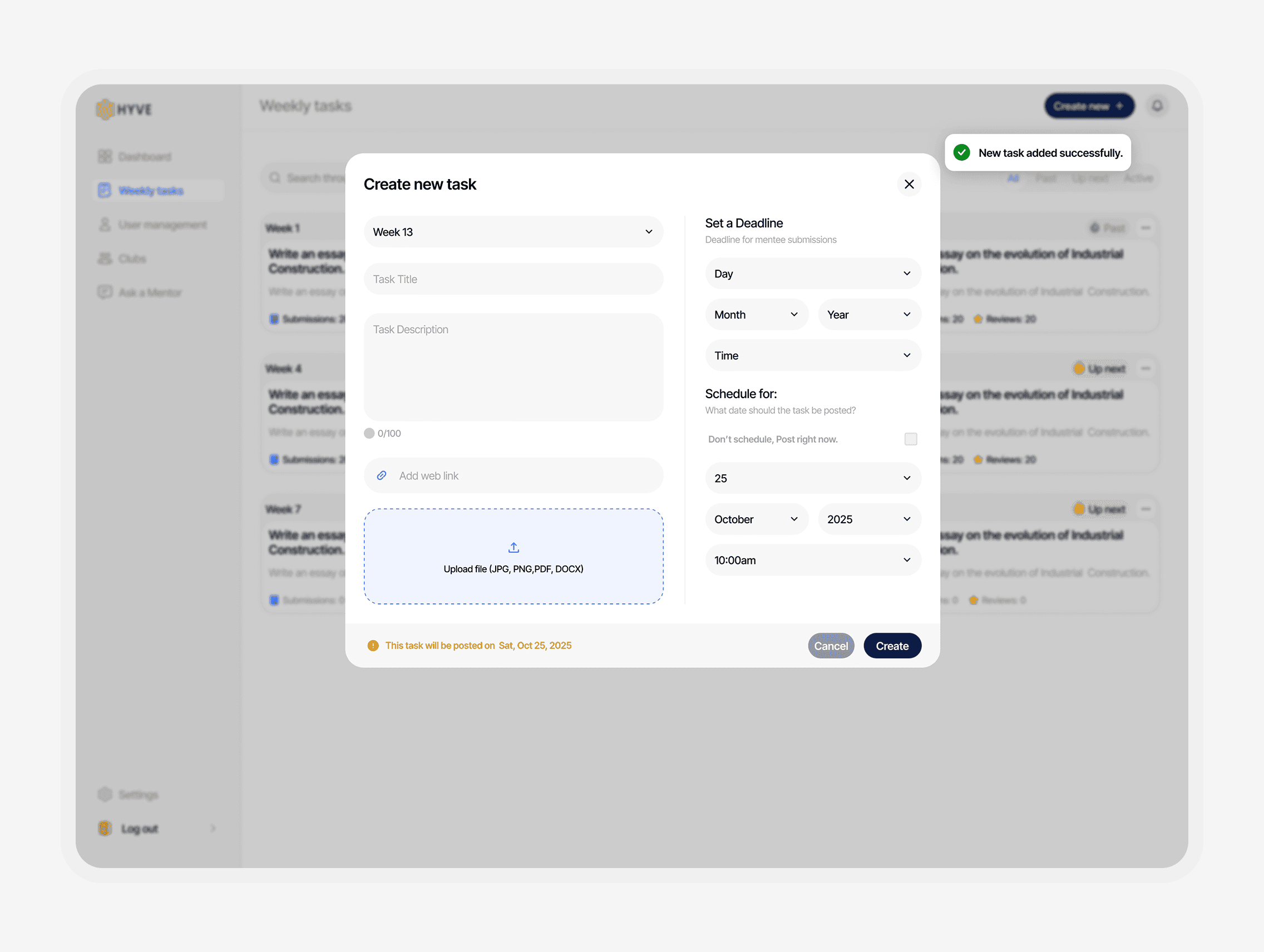  Snapshot of admin screen