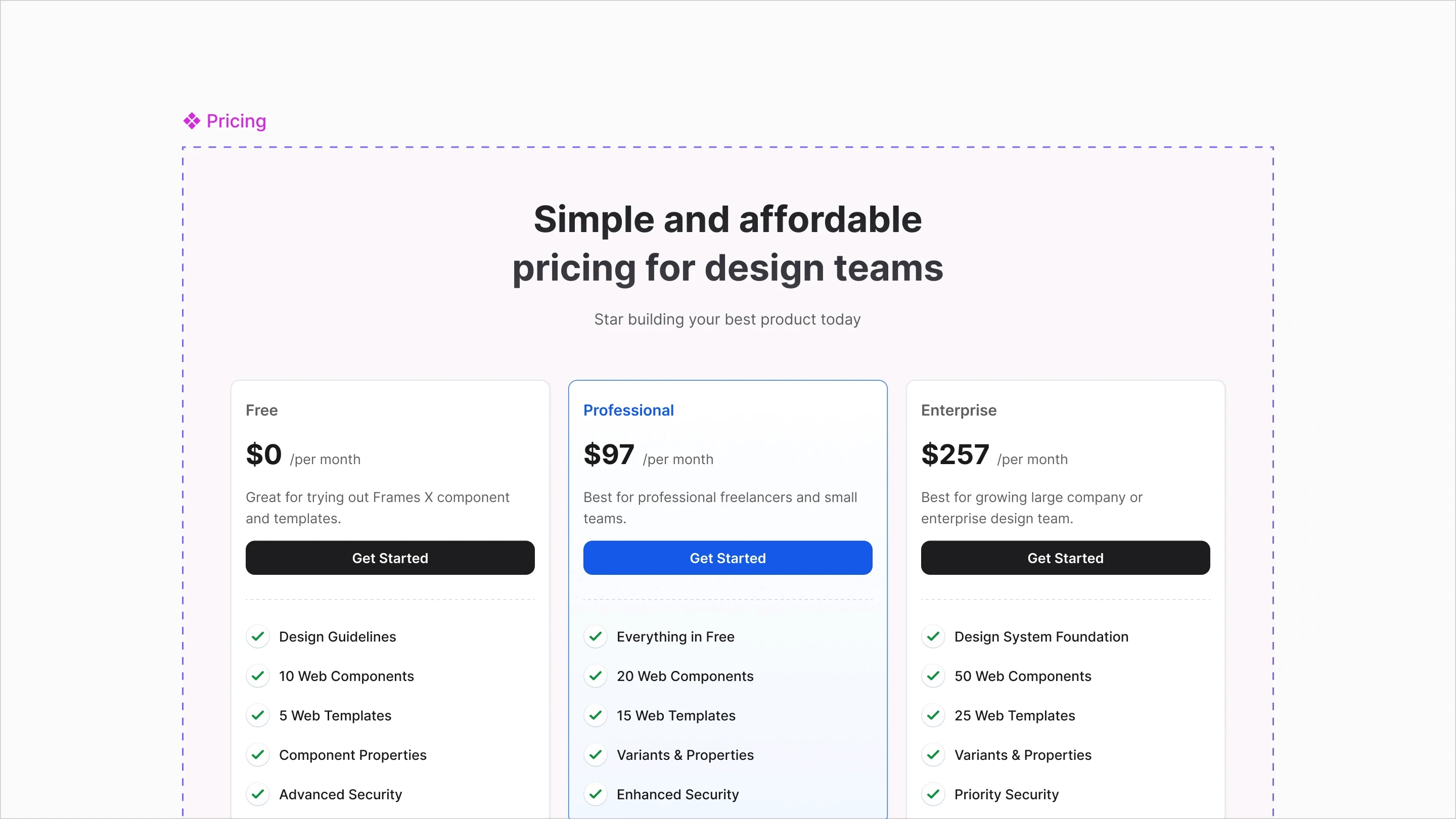 Figma Pricing Template