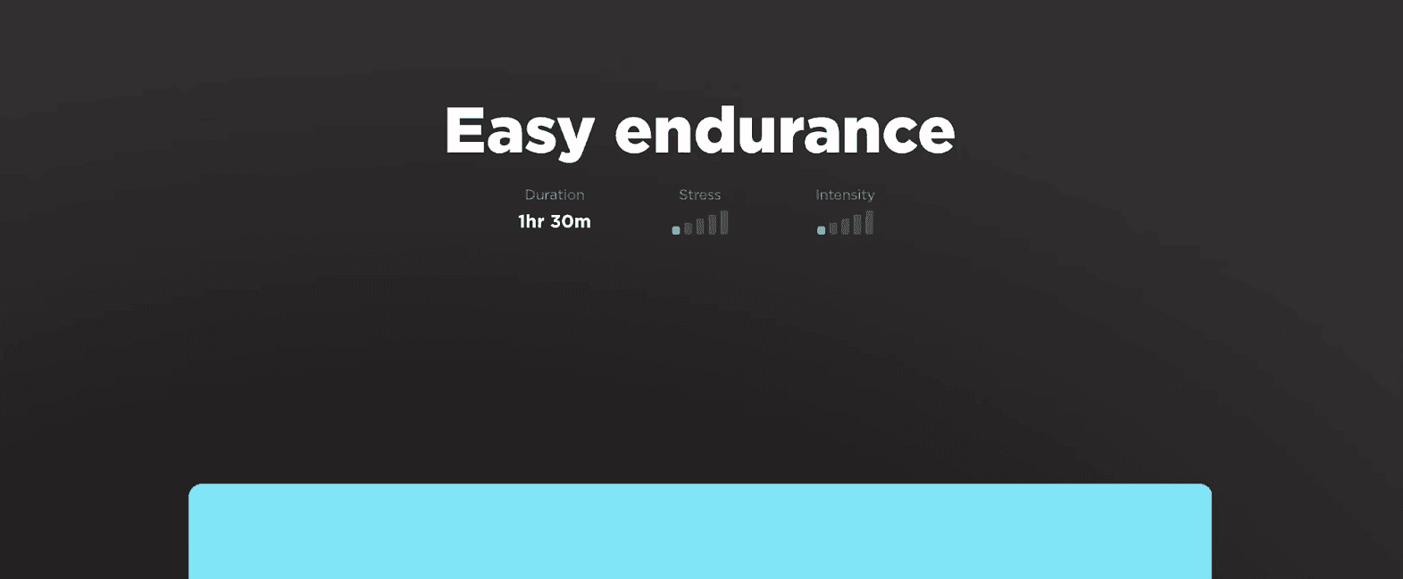 Screen image of JOIN's 1.5 hour Easy Endurance Workout