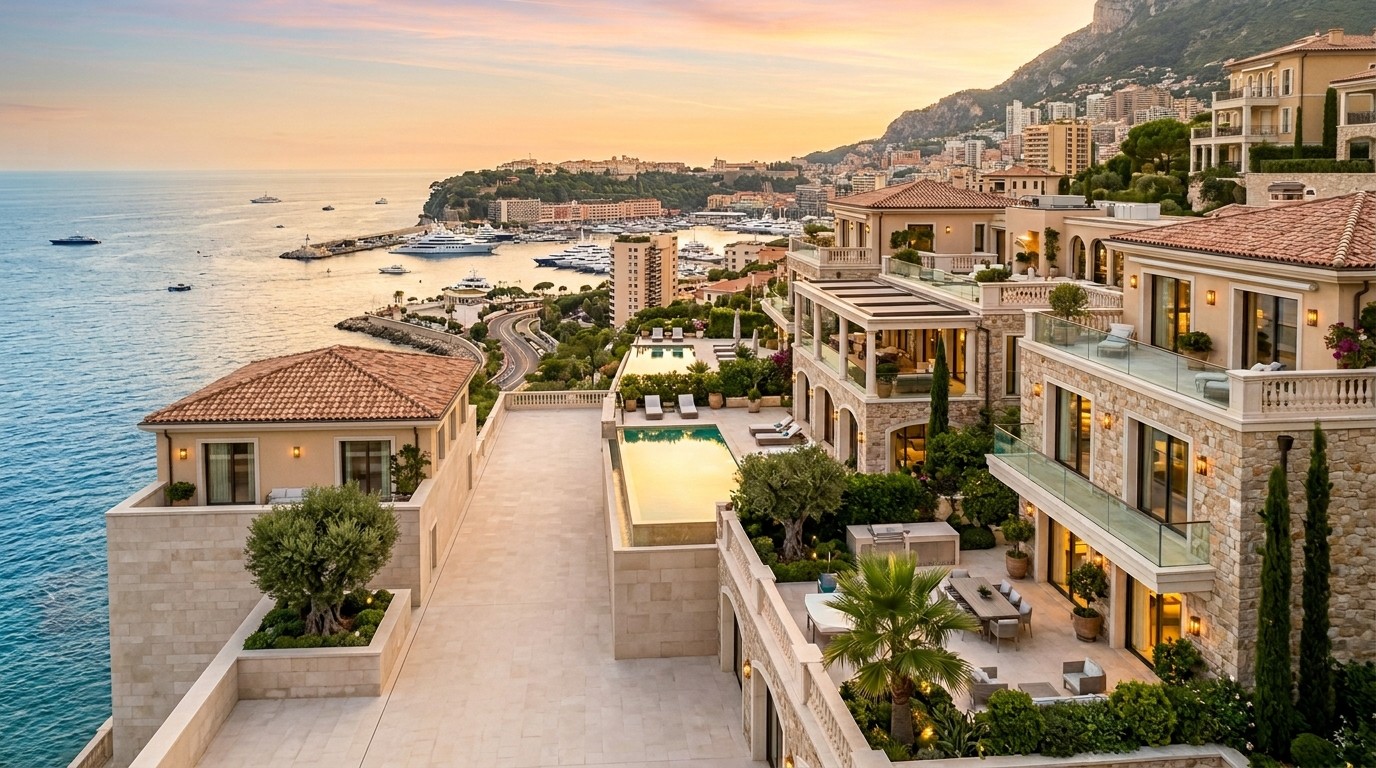 Vue sur magnifique villa à Monaco