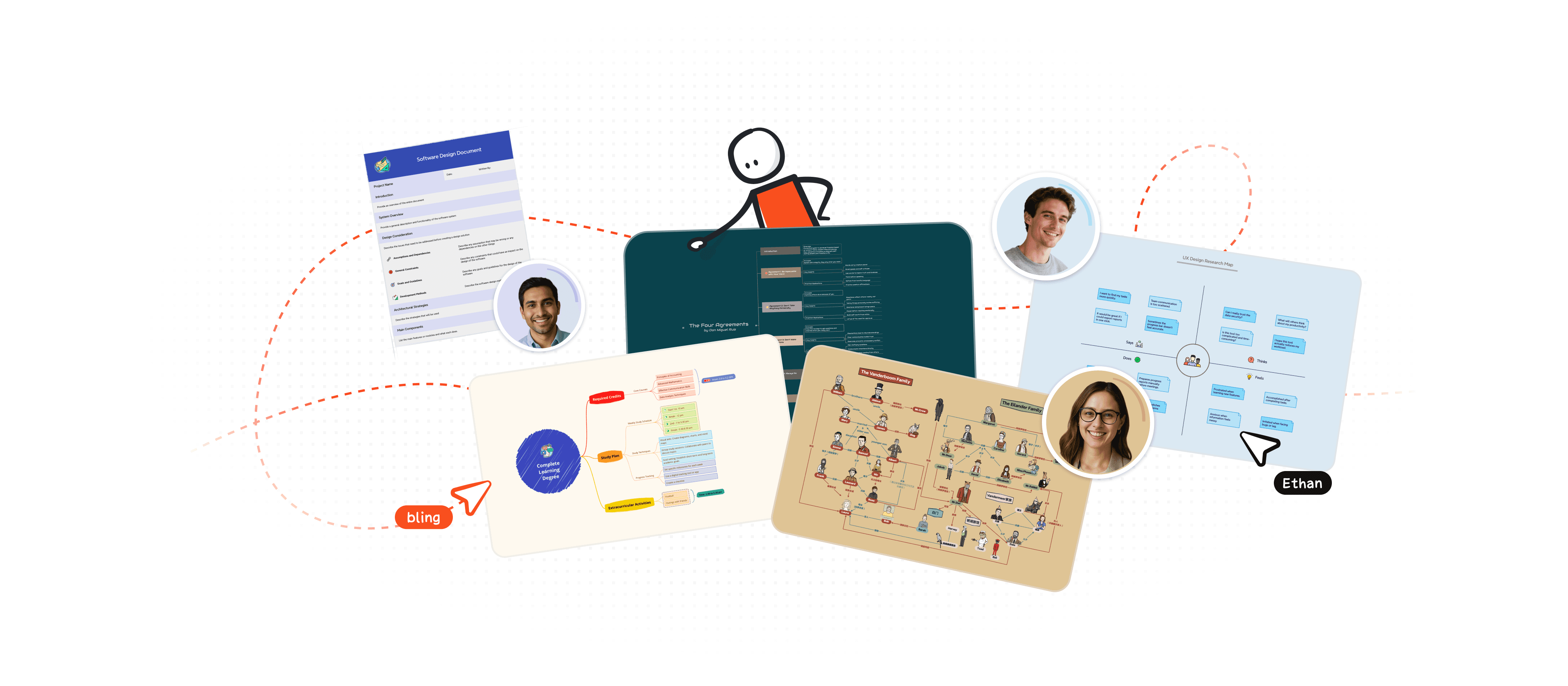 Xmind mind mapping tool for structured thinking, featured template, visual organization.