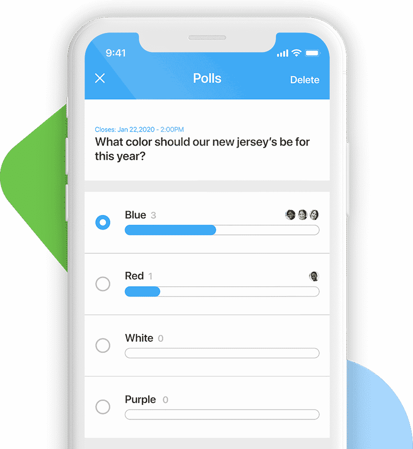Build Team Polls in the TeamLinkt App