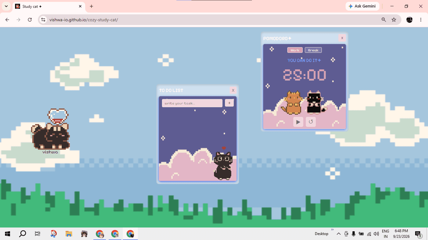 Cozy Study Cat project screenshot