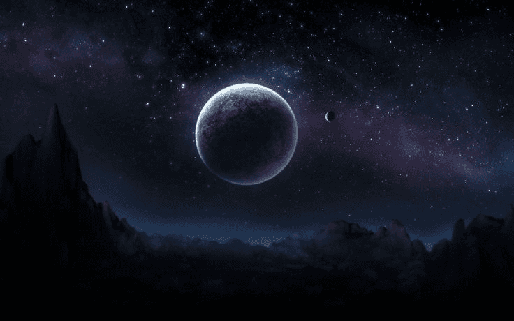 Galaxy with moon