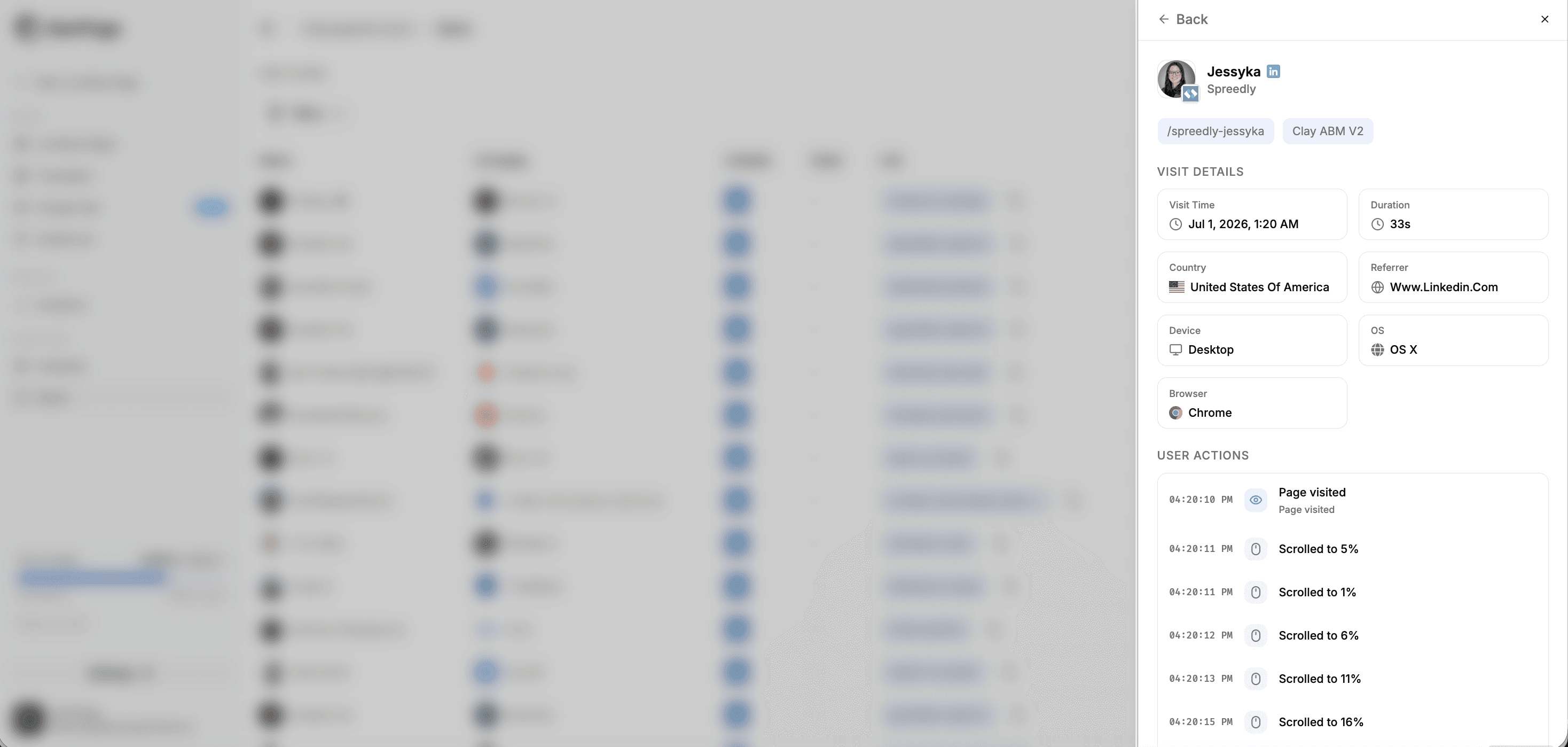 GenPage real-time engagement alert — notified when a target account visits their personalized page