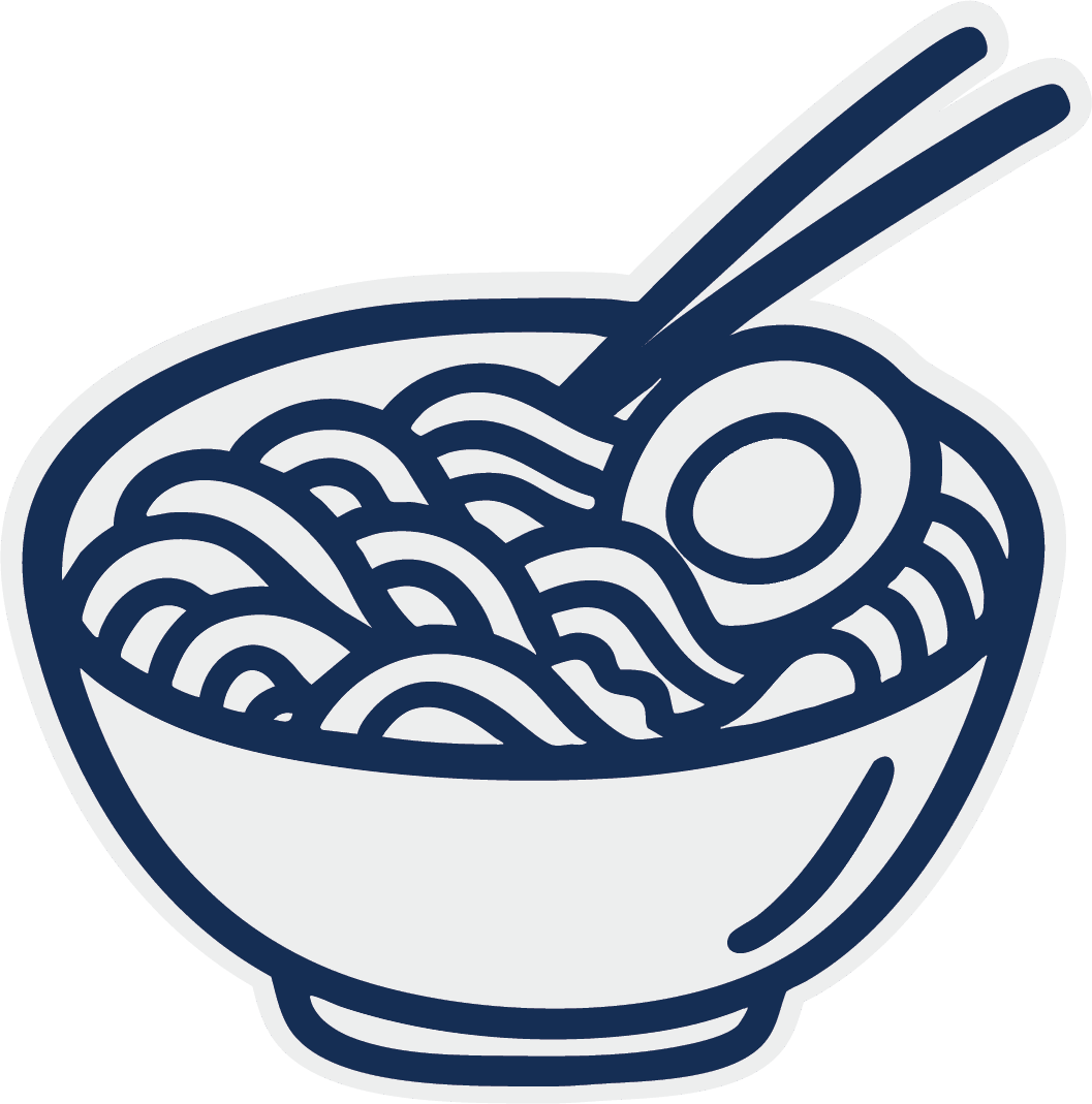 A  doodle of a bowl of ramen