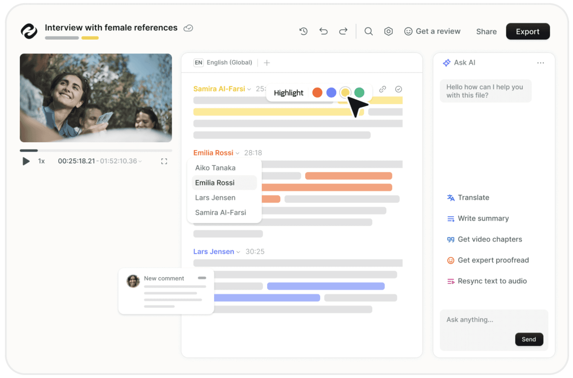 Happyscribe screenshot