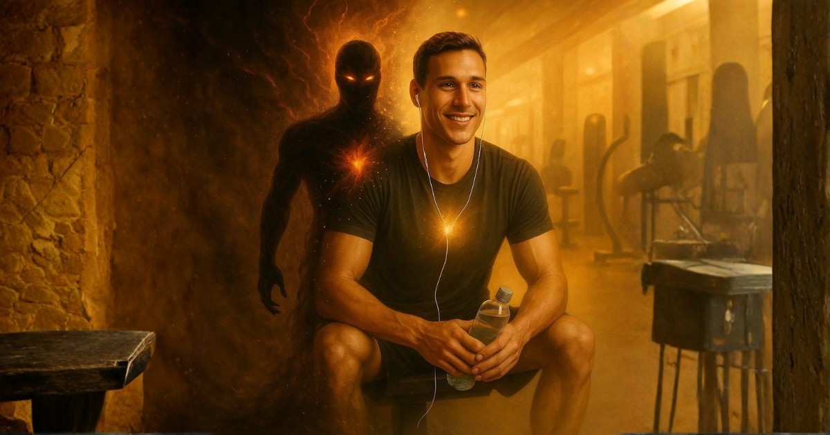 Visual van innerlijke strijd – het ritueel van Bane activeert kracht in de schaduw van depressie.