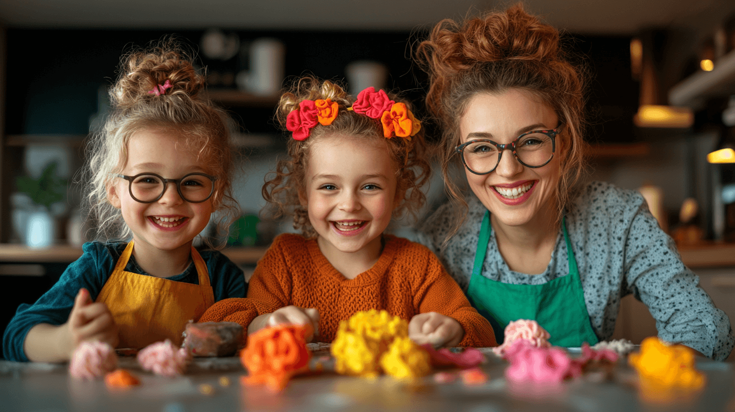 A cheerful child holding binoculars and smiling, symbolizing the thorough and detailed vetting process at United Nannies